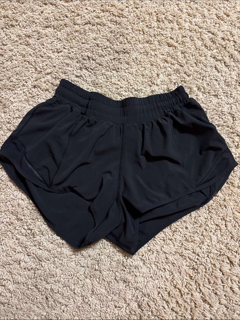 lululemon athletica Black Run Short with Elastic Waist